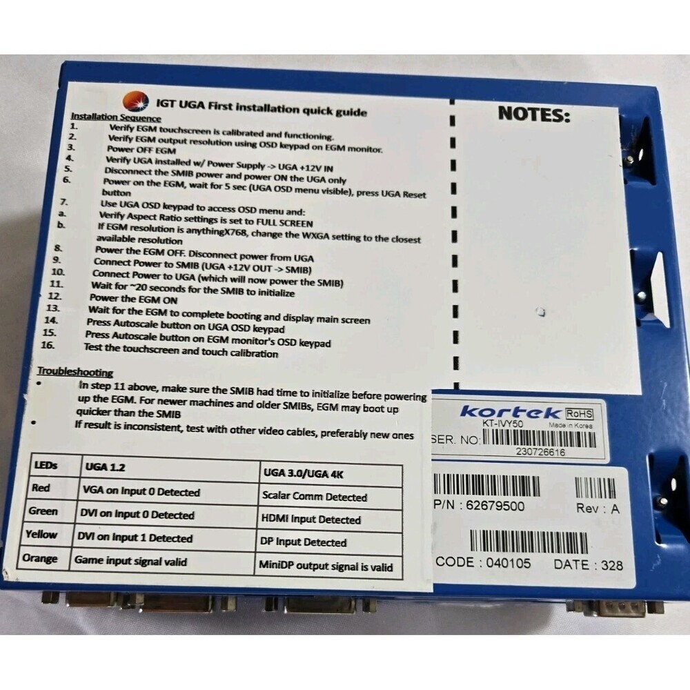 KORTEK KT-IVY50 Module Box IGT Control | Used Tested Works - Picture 3 of 4